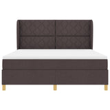 Box Spring Bed With Mattress Dark Brown 180X200 Cm Fabric