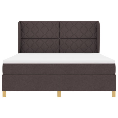 Box Spring Bed With Mattress Dark Brown 180X200 Cm Fabric