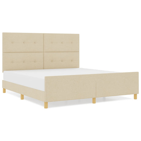 Bed Frame Cream 180X200 Cm Fabric