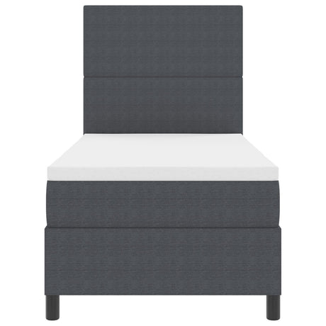 Box Spring Bed With Mattress Dark Grey 80X200 Cm Corduroy Fabric