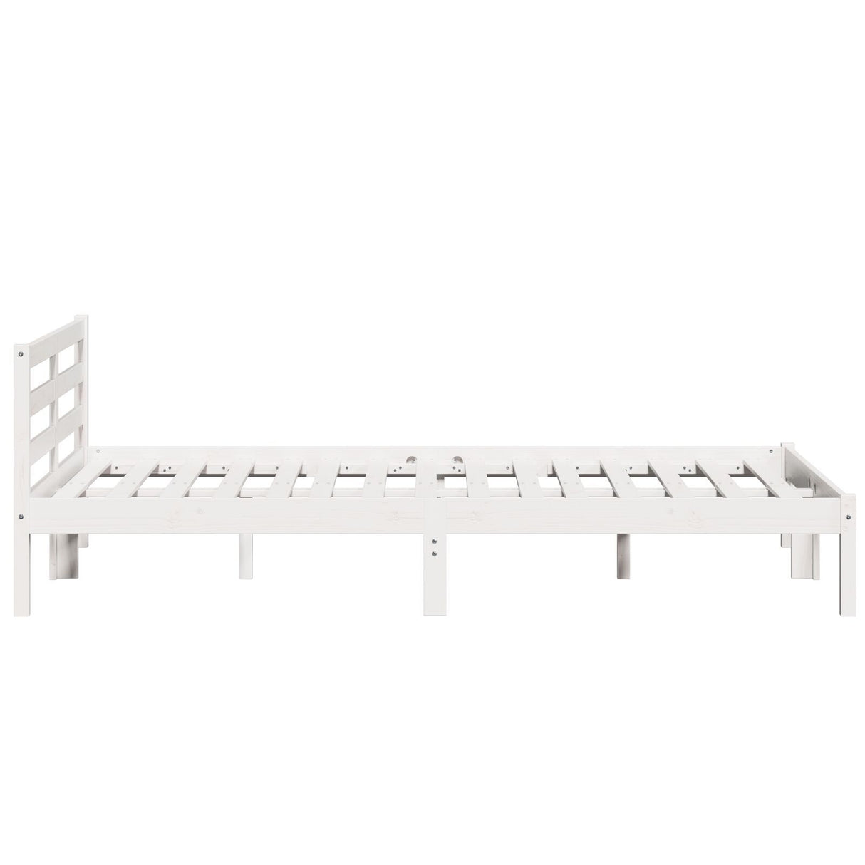 Bed Frame With Headboard White 140X220 Cm Solid Wood Pine