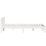 Bed Frame With Headboard White 140X220 Cm Solid Wood Pine