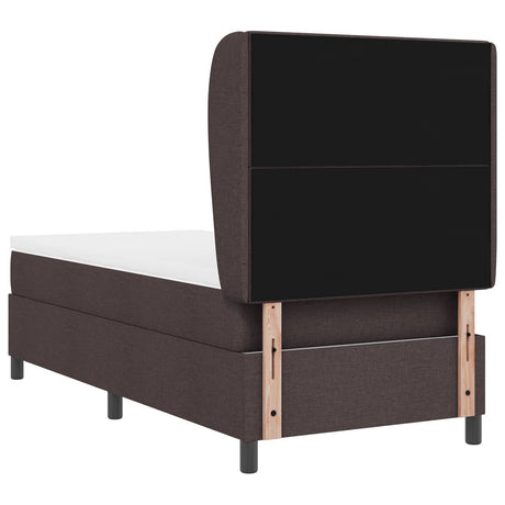 Box Spring Bed With Mattress Dark Brown 100X200 Cm Fabric