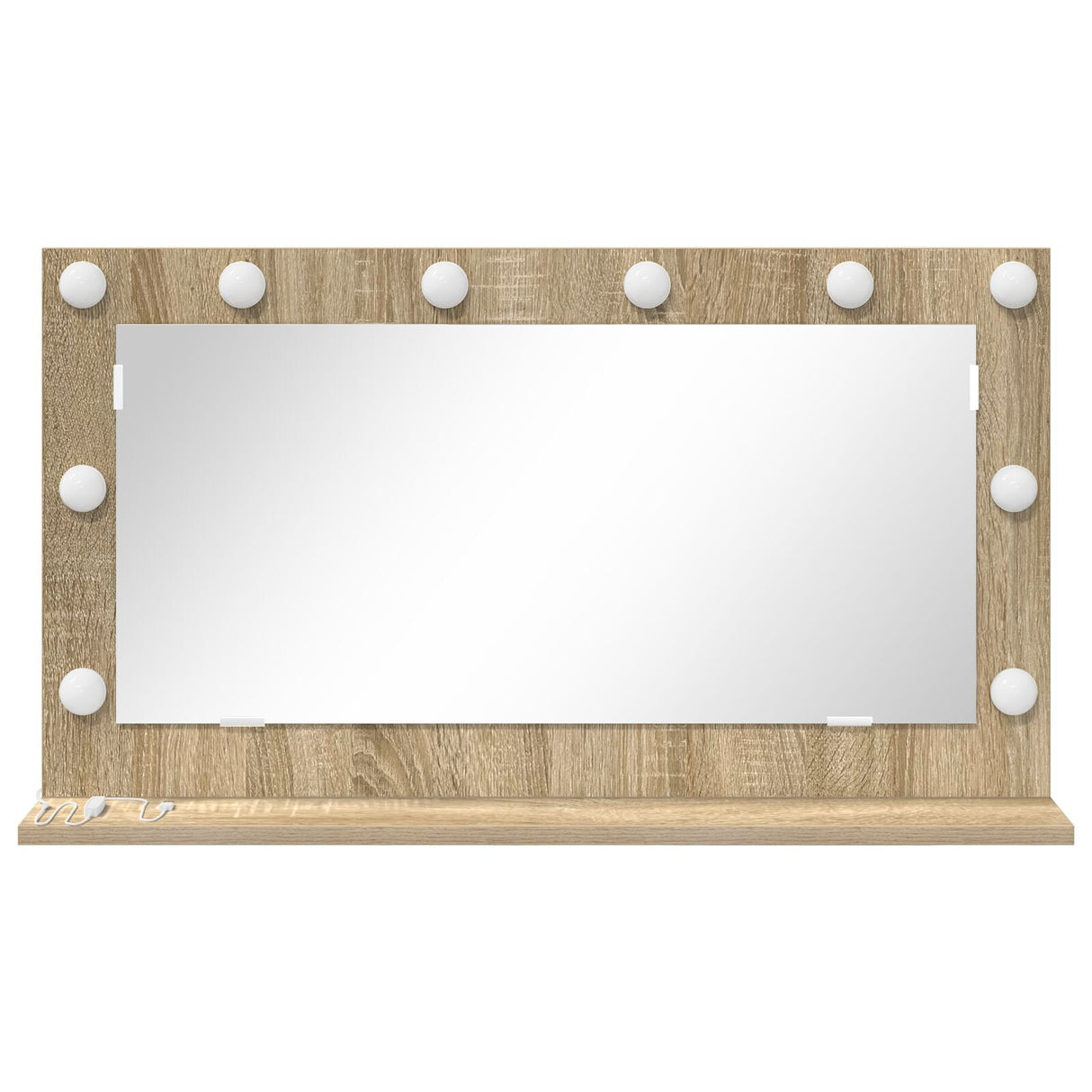 Vanity Mirror Sonoma Oak Engineered Wood, Glass 80 X 45 X 18 Cm