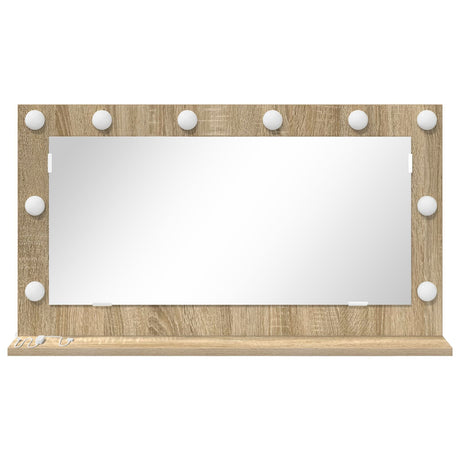 Vanity Mirror Sonoma Oak Engineered Wood, Glass 80 X 45 X 18 Cm