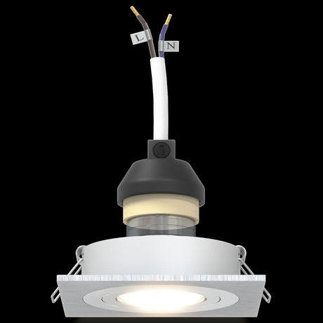 Recessed Spotlights 24 Pcs Square Gu10 Silver 91X91 Mm