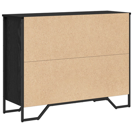 Sideboard Black Oak 97X32.5X74.5 Cm Engineered Wood