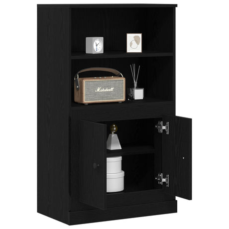 Highboard Black Oak 60X35.5X103.5 Cm Engineered Wood