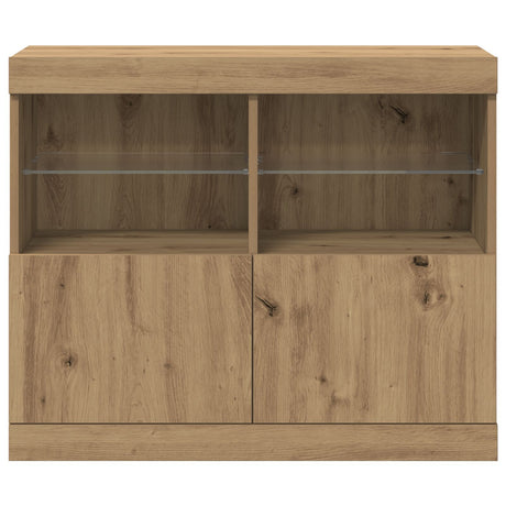 Sideboard With Led Lights Artisan Oak 81X37X67 Cm