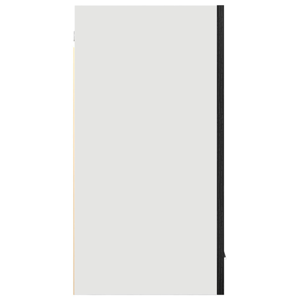 Black Oak Hanging Glass Cabinet 80X31X60 Cm Made From Engineered Wood