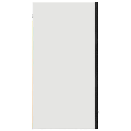 Black Oak Hanging Glass Cabinet 80X31X60 Cm Made From Engineered Wood