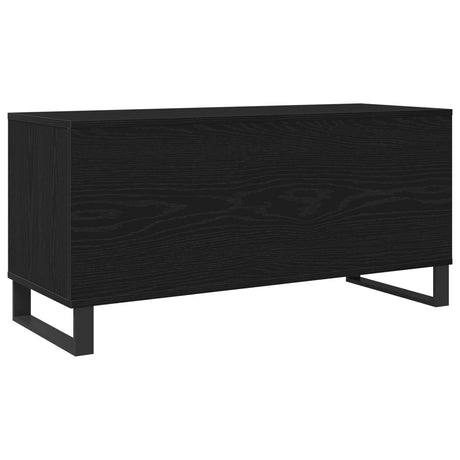 Record Cabinet Black Oak 100X38X48 Cm Engineered Wood