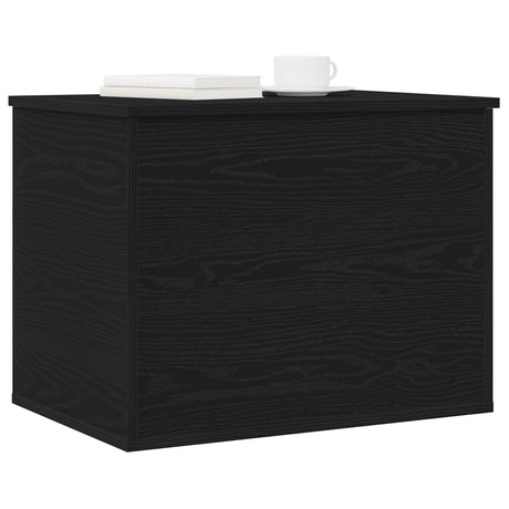 Storage Box With Lid Black Oak 60X42X46 Cm Engineered Wood