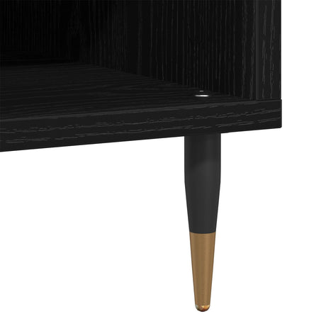 Record Cabinet Black Oak 84,5X38X48 Cm Engineered Wood