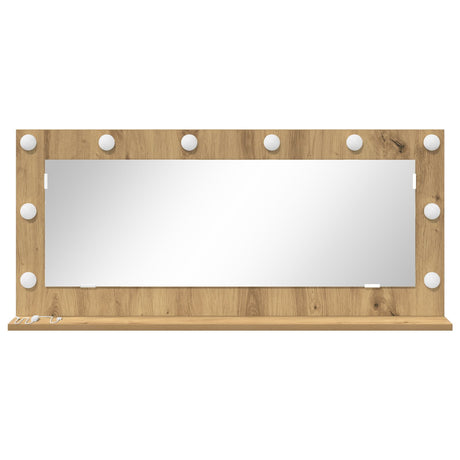 Vanity Mirror With Led Lights Artisan Oak 100X45X18 Cm
