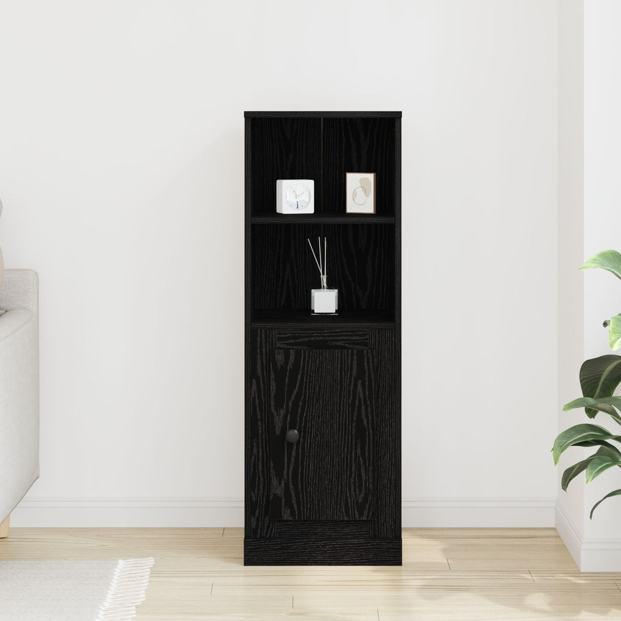 Highboard Black Oak 36X35.5X103.5 Cm Engineered Wood