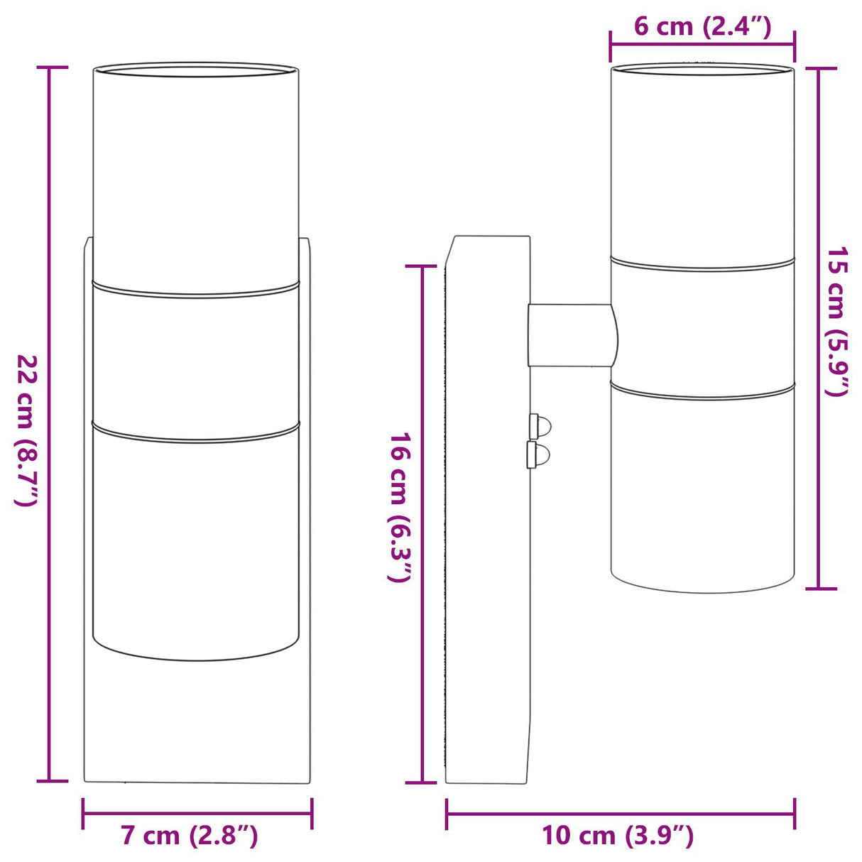 Outdoor Wall Light Silver Ip44