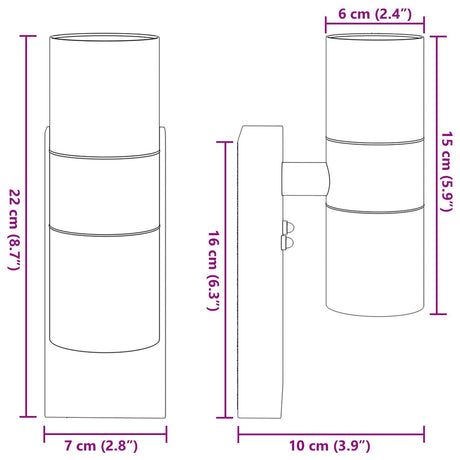 Outdoor Wall Light Silver Ip44