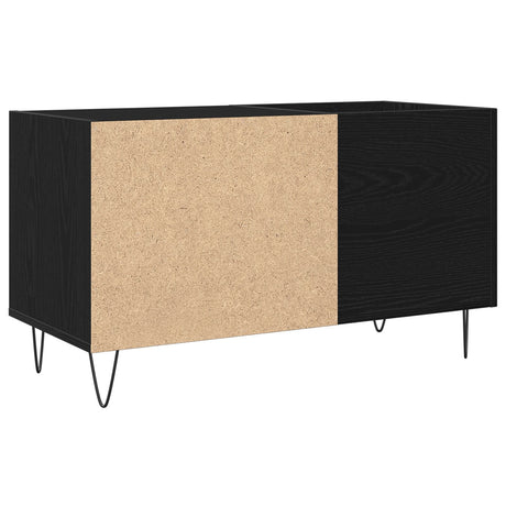 Record Cabinet Black Oak 84,5X38X48 Cm Engineered Wood