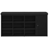 Storage Bench Black Oak 100X30X48 Cm Engineered Wood