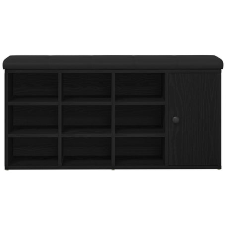Storage Bench Black Oak 100X30X48 Cm Engineered Wood