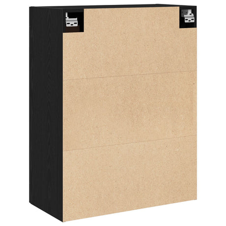 Wall Mounted Cabinet Black Oak 69,5X34X90 Cm Engineered Wood