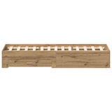 Bed Frame With Drawers Artisan Oak 135X190 Cm Engineered Wood