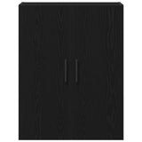 Wall Mounted Cabinet Black Oak 69,5X34X90 Cm Engineered Wood