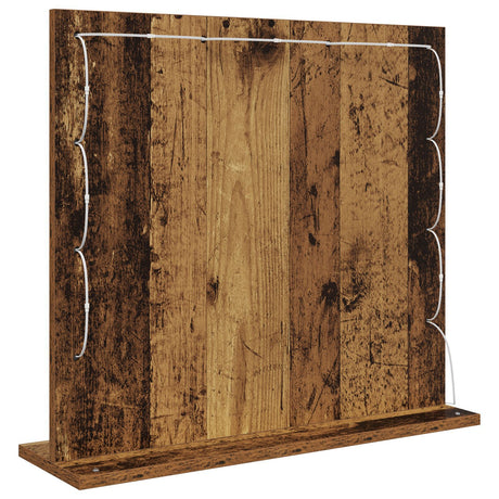 Vanity Mirror With Led Lights Old Wood 60X55X18 Cm
