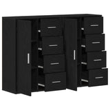 Sideboards 2 Pcs Black Oak 60X31X84 Cm Engineered Wood