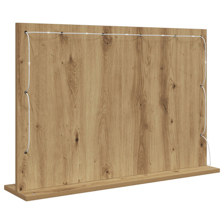 Vanity Mirror Artisan Oak, White Wood, Metal, Glass Medium Mirror