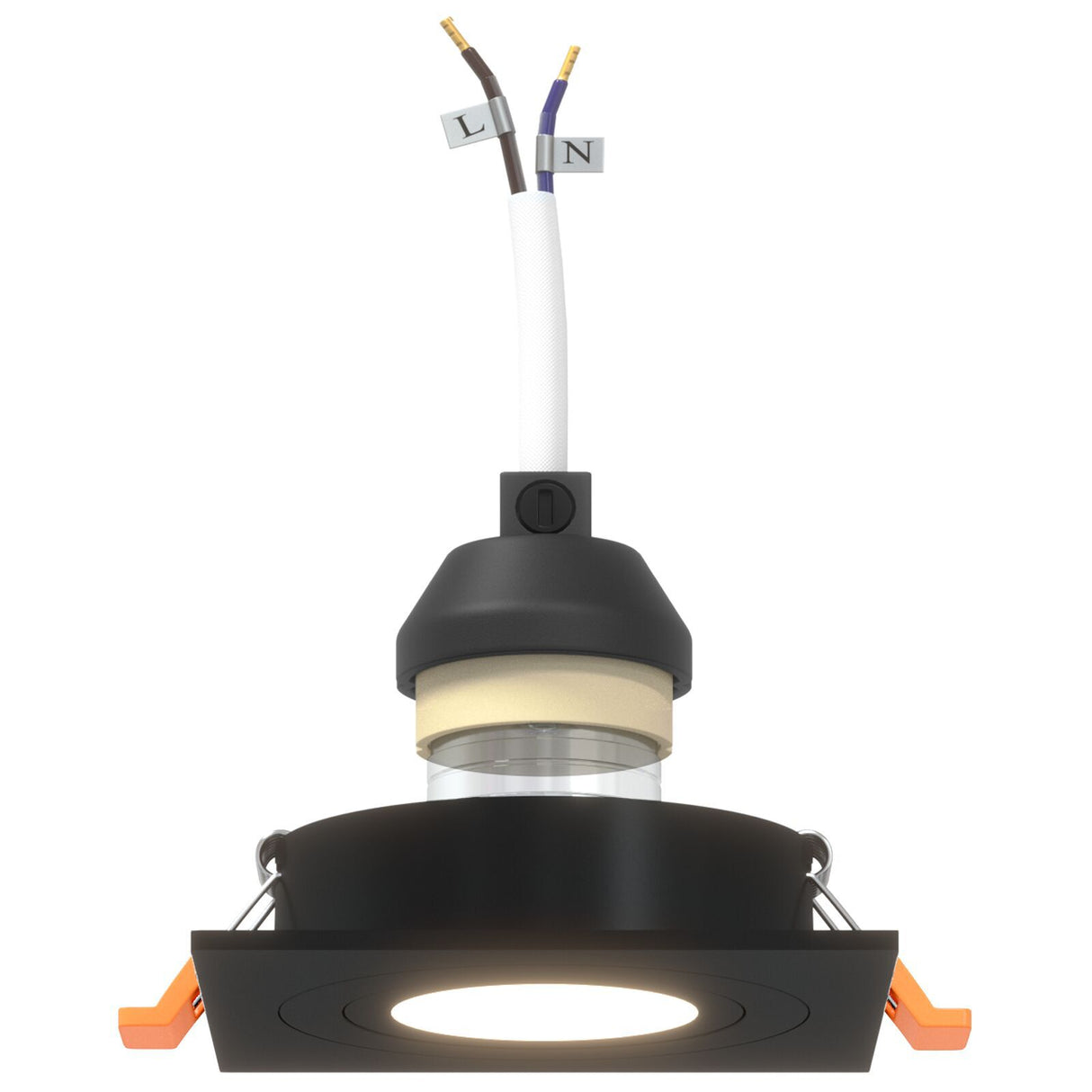 Recessed Spotlights 24 Pcs Square Gu10 Black 91X91 Mm