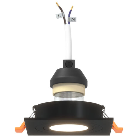 Recessed Spotlights 24 Pcs Square Gu10 Black 91X91 Mm