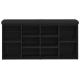 Storage Bench Black Oak 100X30X48 Cm Engineered Wood