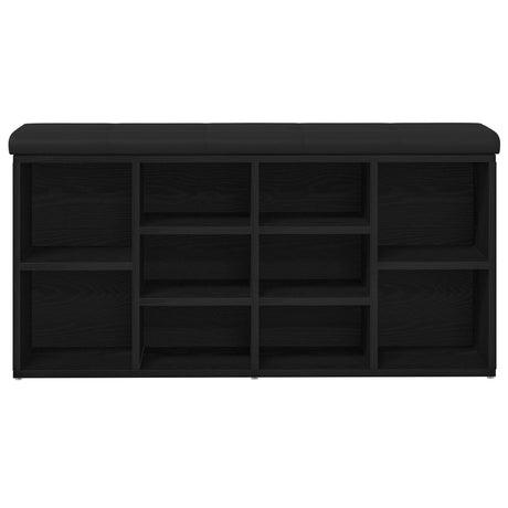 Storage Bench Black Oak 100X30X48 Cm Engineered Wood