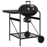 Charcoal Grill Cart With Lid Black 96X72X113 Cm Metal