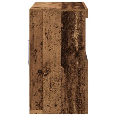 Sideboard With Led Lights Old Wood 81X37X67 Cm