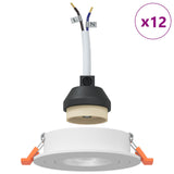 Recessed Spotlights 12 Pcs Round Gu10 White Ø91 Mm