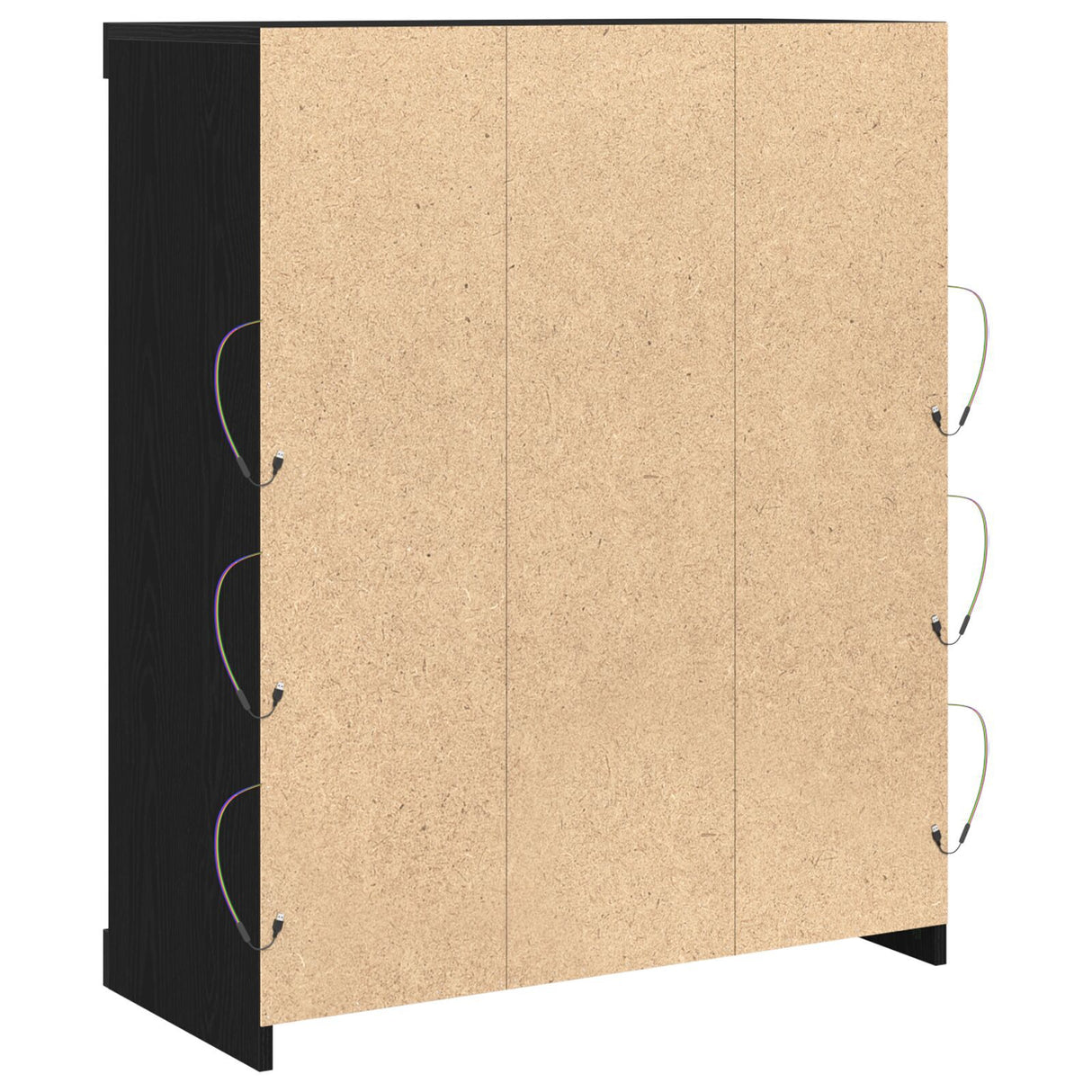 Sideboard With Led Lights Black Oak 41X37X100 Cm