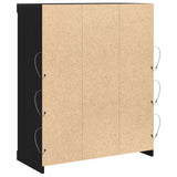Sideboard With Led Lights Black Oak 41X37X100 Cm