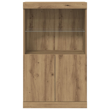 Sideboard With Led Lights Artisan Oak 60X37X100 Cm
