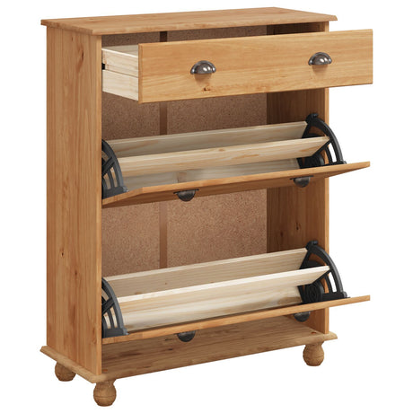 Shoe Cabinet &quot;Askim&quot; 85X35X108 Cm Solid Wood Pine