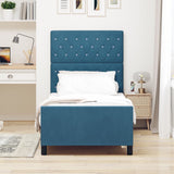 Bed Frame Dark Blue 100X200 Cm Velvet