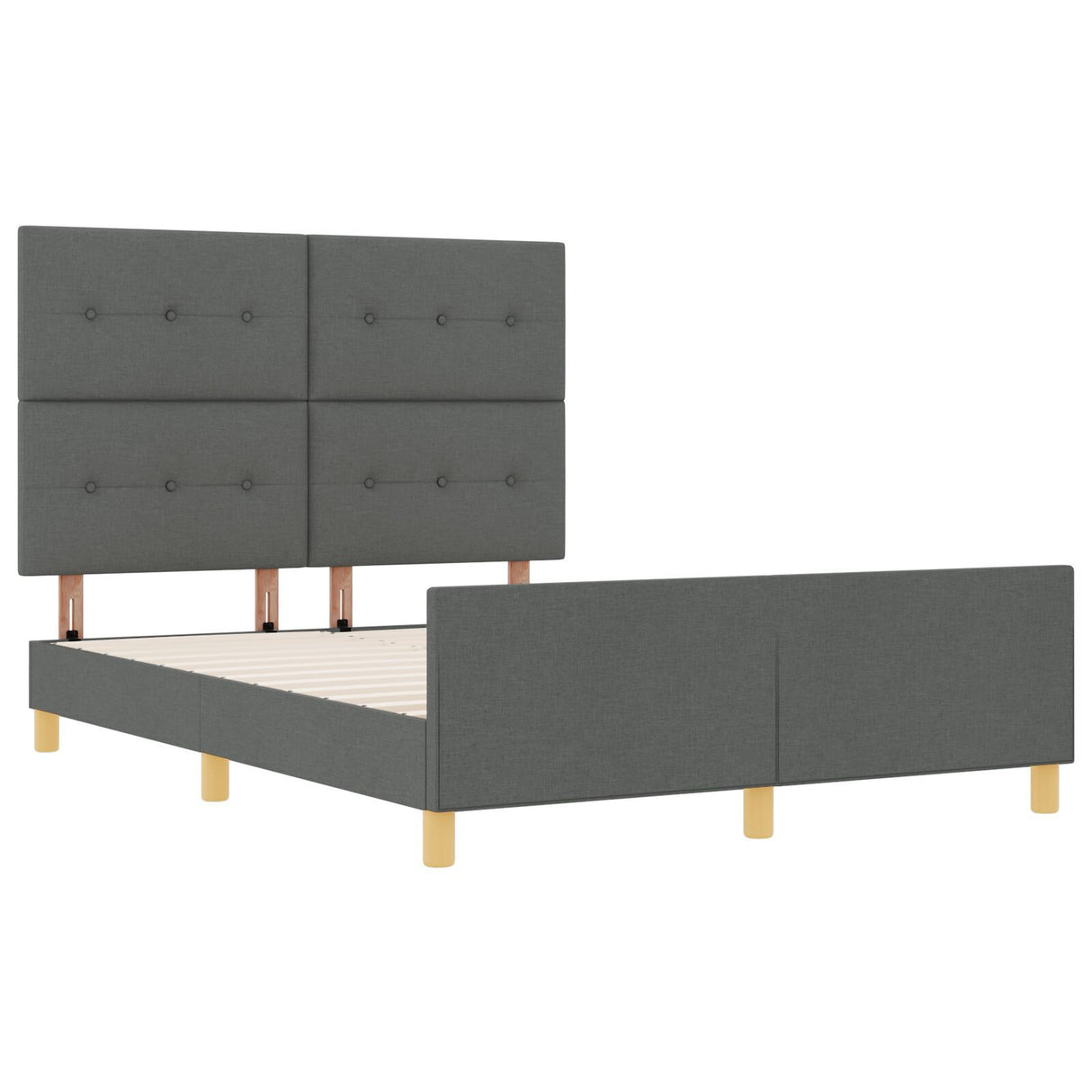 Bed Frame Dark Grey 160X200 Cm Fabric