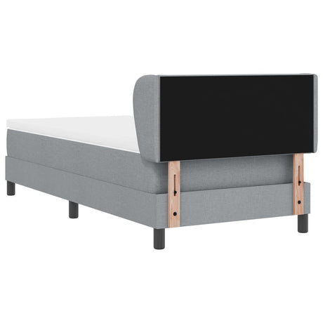 Box Spring Bed With Mattress Light Grey 90X200 Cm Fabric