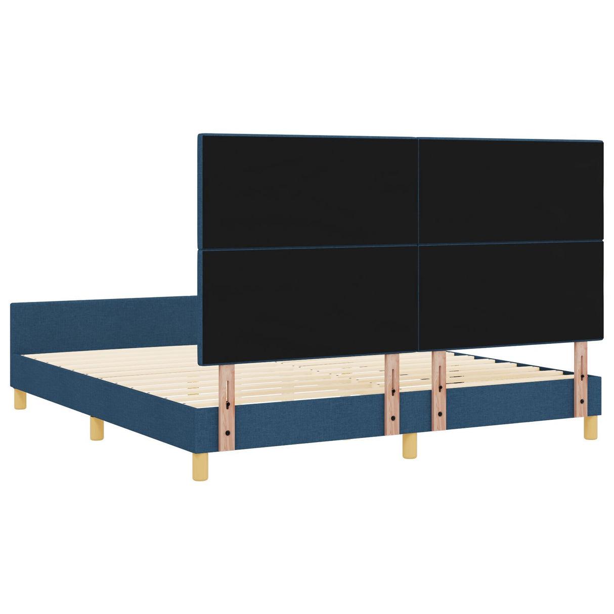 Bed Frame Blue 180X200 Cm Fabric