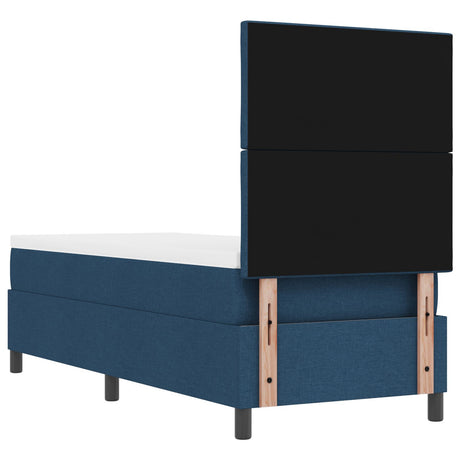 Box Spring Bed With Mattress & Led Blue 80X200 Cm Fabric