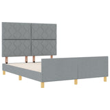 Bed Frame Light Grey 140X200 Cm Fabric