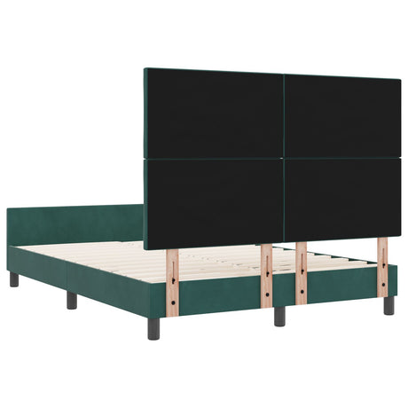 Bed Frame Dark Green 140X190 Cm Velvet