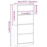 Shoe Cabinet Old Wood Engineered Wood 80 X 21 X 163.5 Cm Durable